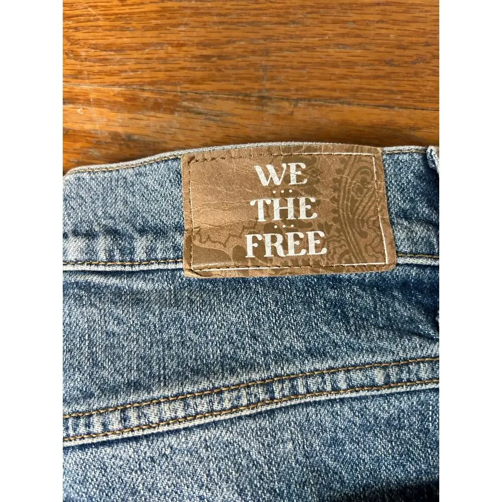 Free People We The Free Risk Taker High Rise Straight Jeans Mantra Size 28
